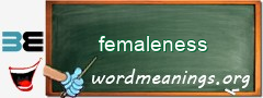 WordMeaning blackboard for femaleness